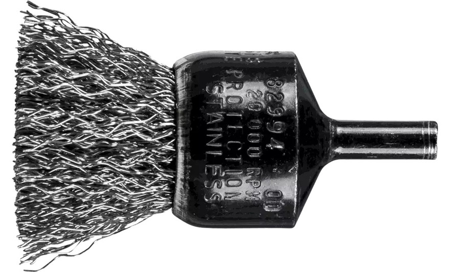 PFERD 82994 Crimped Wire End Brush | 1" Diameter | Stainless Steel Wire | Box of 10