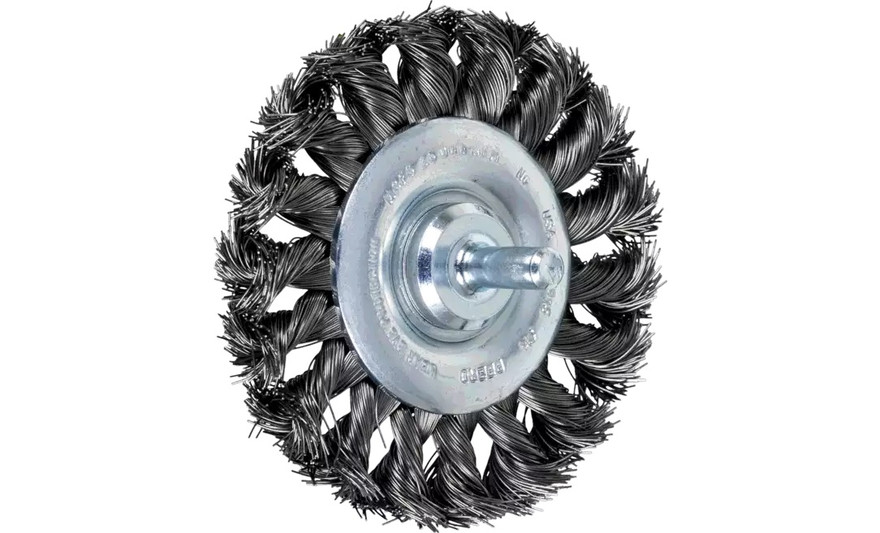 PFERD 82915 Knot Standard Twist Wheel Brush | 3" Diameter | Carbon Steel Wire | Box of 10
