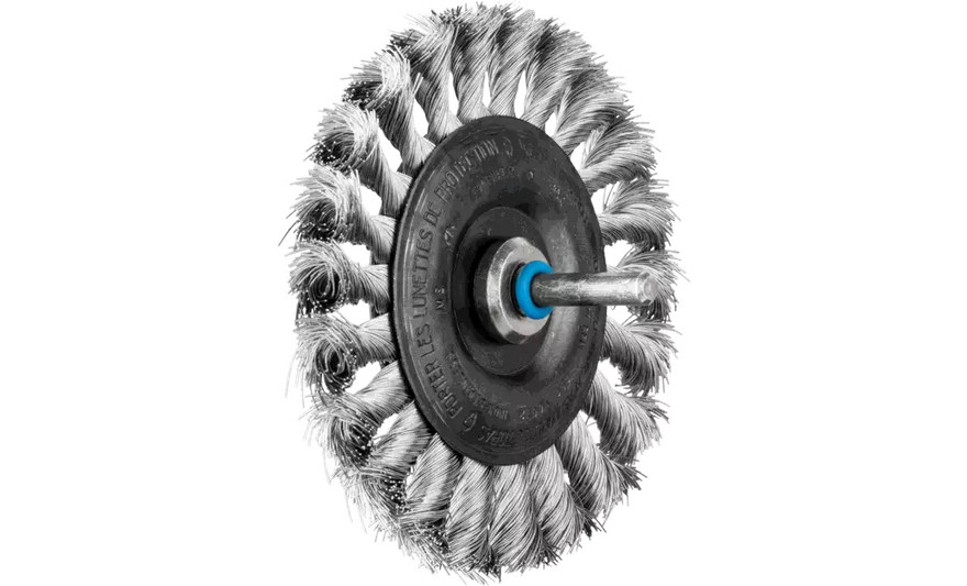 PFERD 82922 Knot Standard Twist Wheel Brush | 4" Diameter | Stainless Steel Wire | Box of 10