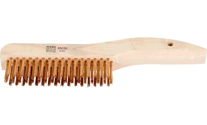 PFERD 85036 Shoe Handle Scratch Brush without Scraper | Bronze Wire | Box of 12