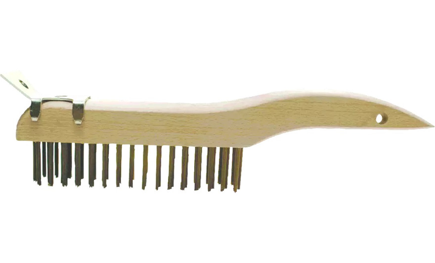 PFERD 85034 Shoe Handle Scratch Brush with Scraper | Carbon Steel Wire | Box of 12