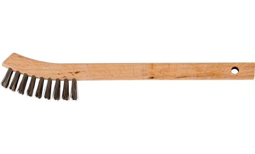PFERD 85065 Narrow Face Small Curved Handle Scratch Brush | Stainless Steel Wire | Box of 36