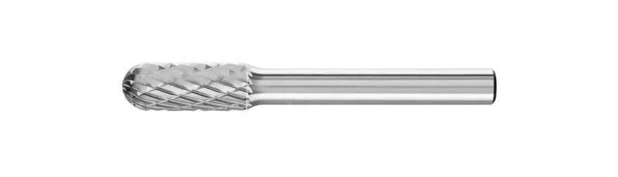 PFERD 24412 Carbide Bur | SCTI SC-2 | Cylindrical Shape C with Radius End | 1/4" Shank | Double Cut