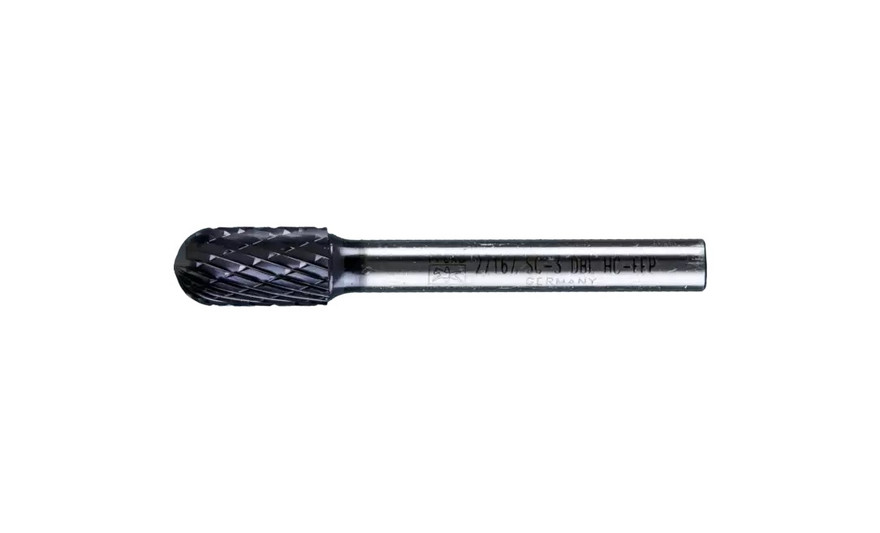 PFERD 27167 Carbide Bur | 3/8" Diameter | SCTI SC-3 | Cylindrical Shape C with Radius End | Double HC-FEP Cut