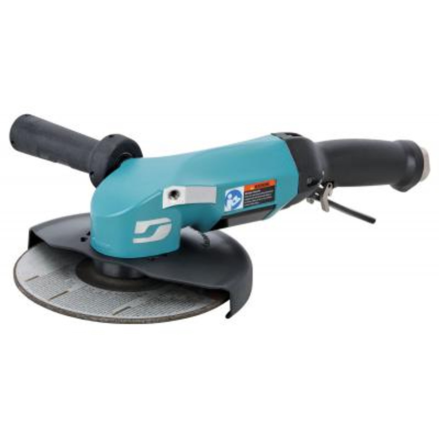 Dynabrade 53281 7" Right-Angle Depressed Center Wheel Grinder with Auto Balancer | 2.8 HP | 8,500 RPM | Non-Vacuum | Adjustable Exhaust