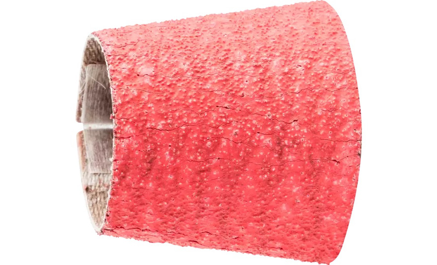 Pferd 41394 1-1/8" - 7/8" x 1-3/16" Abrasive Spiral Band | Tapered Shape | Ceramic Oxide CO-COOL | 80 Grit | Box of 100