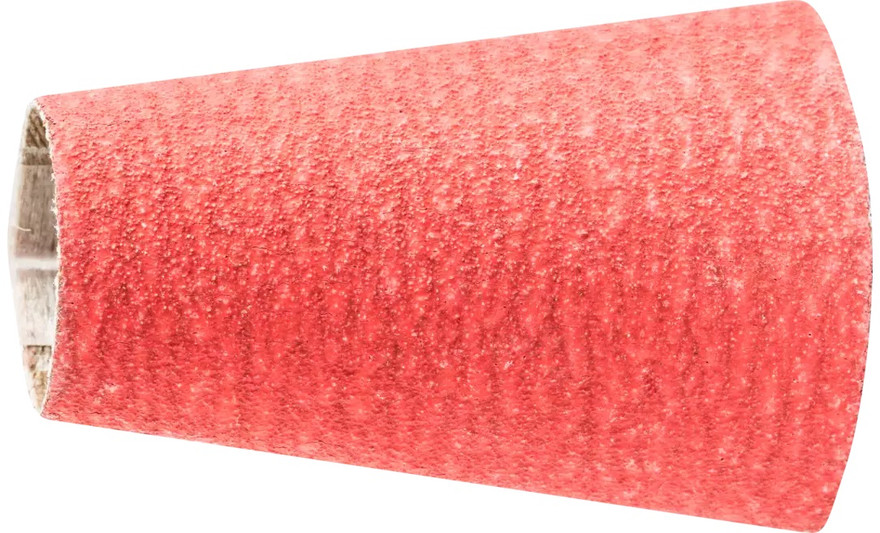 Pferd 41399 1-1/2" - 7/8" x 2-3/8" Abrasive Spiral Band | Tapered Shape | Ceramic Oxide CO-COOL | 120 Grit | Box of 100