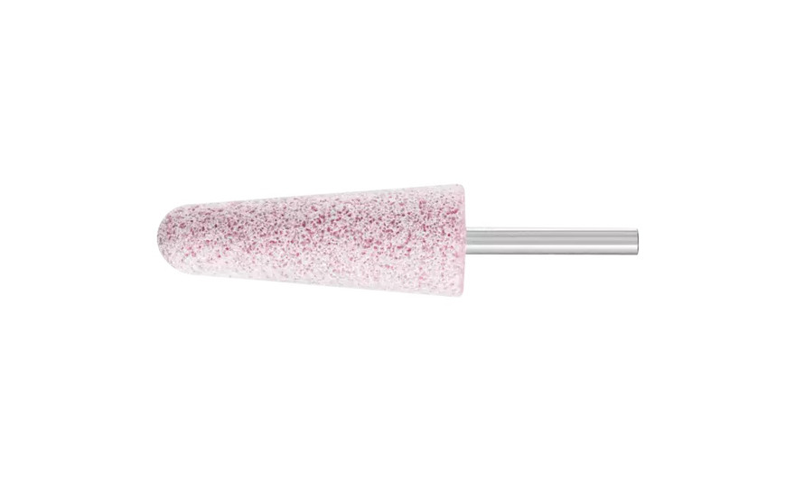 Pferd 31021 A3 Vitrified Mounted Point | 1/4" Shank | Aluminum Oxide 30 Grit | Steel Edge | 1" Point Diameter | Box of 10