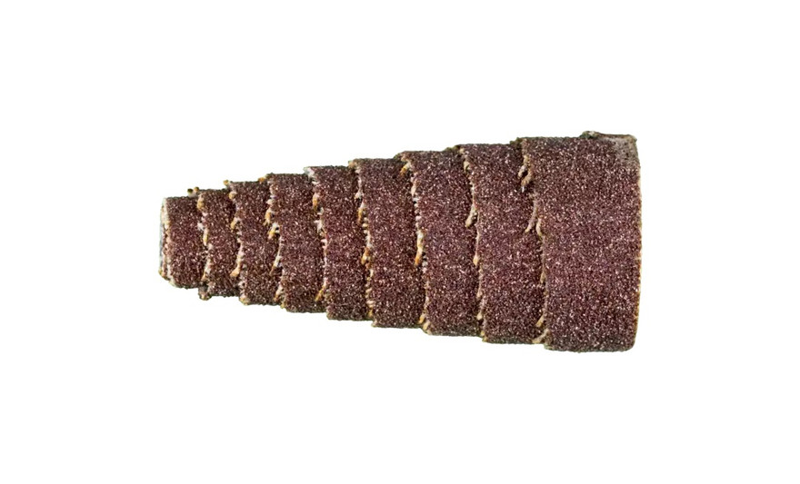 Pferd 41875 3/4" x 1-1/2" Poliroll Cartridge Roll | Conical Shape | 3/16" Arbor Hole Full Taper | Aluminum Oxide 80 Grit | Box of 50