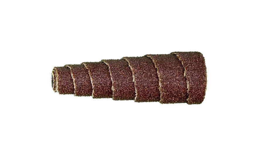 Pferd 41883 3/4" x 2" Poliroll Cartridge Roll | Conical Shape | 3/16" Arbor Hole Full Taper | Aluminum Oxide 80 Grit | Box of 50