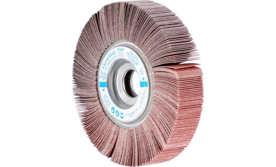 Pferd 45605 6" x 1" Unmounted Flap Wheel | 1" Arbor Hole | 6,300 Max. RPM | Aluminum Oxide 120 Grit | Box of 2