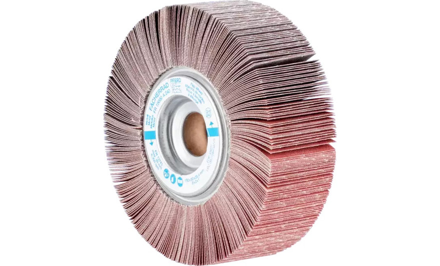Pferd 45627 6" x 2" Unmounted Flap Wheel | 1" Arbor Hole | 6,300 Max. RPM | Aluminum Oxide 240 Grit | Box of 2
