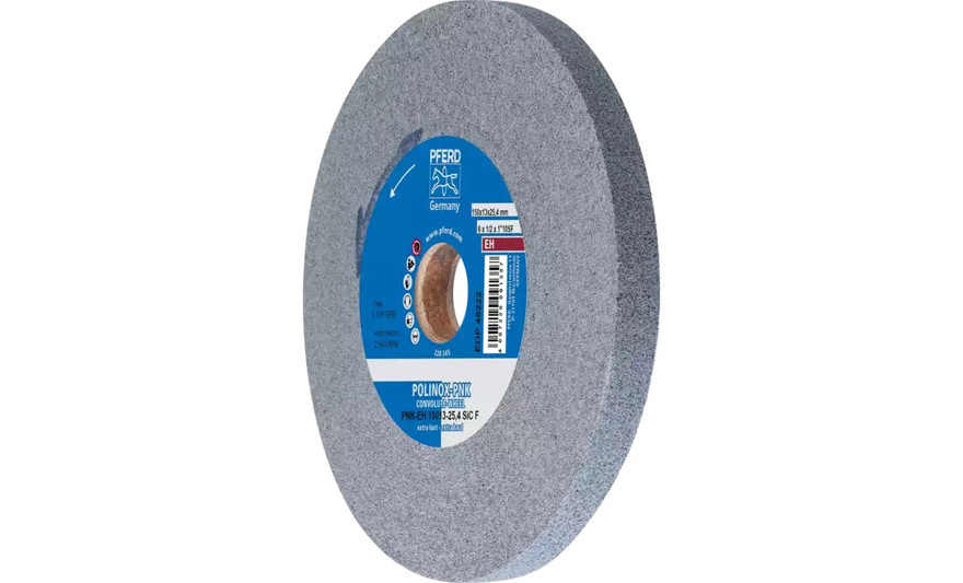 Pferd 48222 6" x 1/2" Non Woven Polinox Convolute Wheel | 5,100 Max.RPM | Silicon Carbide Fine Grit | Extra Hard | 10SF