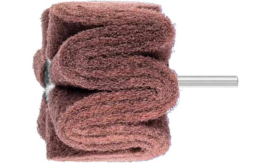 Pferd 46238 3" x 2" Non Woven Polinox Mounted Flap Wheel | 7,500 Max. RPM | Aluminum Oxide 280 Grit | PNG Type | 1/4" Shank Diameter