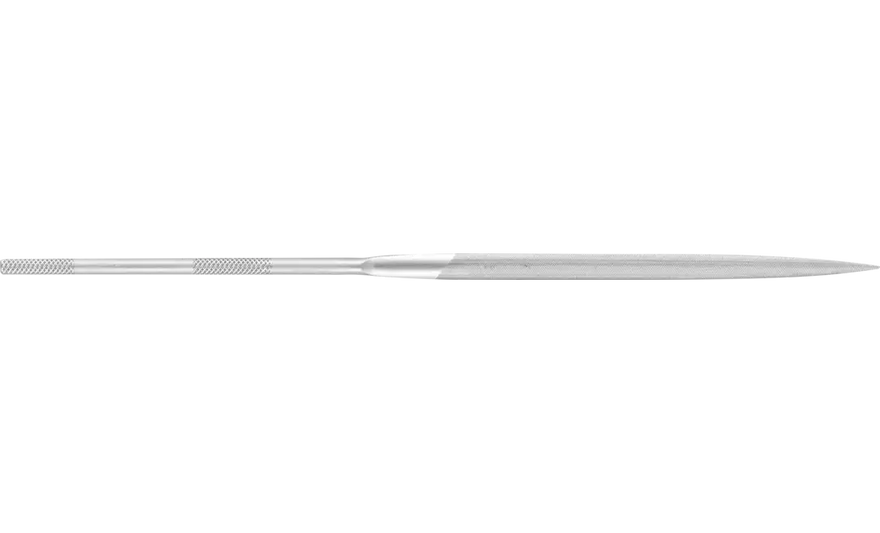 Pferd 12066 Precision 6-1/4" Crossing Needle File | Knurled Handle | Swiss Pattern | Cut 2 | Sold by Box of 12