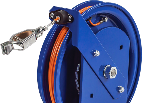 Coxreels SD-50 Spring Rewind Static Discharge Cable Reel | SD Series | 5/32" Cable Diameter | 50' Cable Length