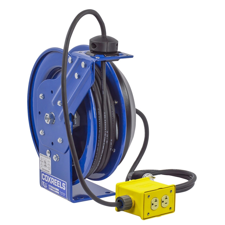 Coxreels PC13-5012-A Power Cord Spring Rewind Reel | PC Series | 115 Volts | 50' Cord Length | 20 Amps