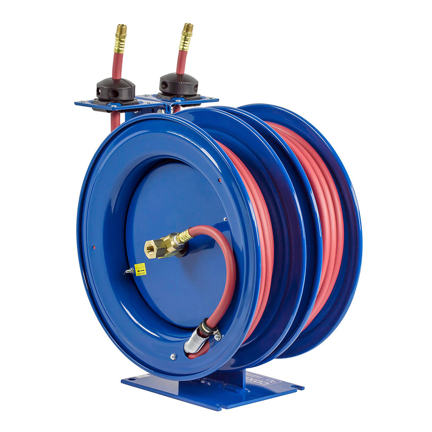 Coxreels C-LPL-350-350 Dual Purpose Spring Rewind Hose Reel | C Series | 3/8" Hose Diameter | 50' Hose Length | 300 Max PSI | Less Hose