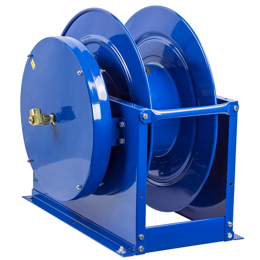 Coxreels DMPL-350 Dual Hose Spring Rewind Reel | DP Series | 3/8" Hose Diameter | 50' Hose Length | 3000 Max PSI | Less Hose