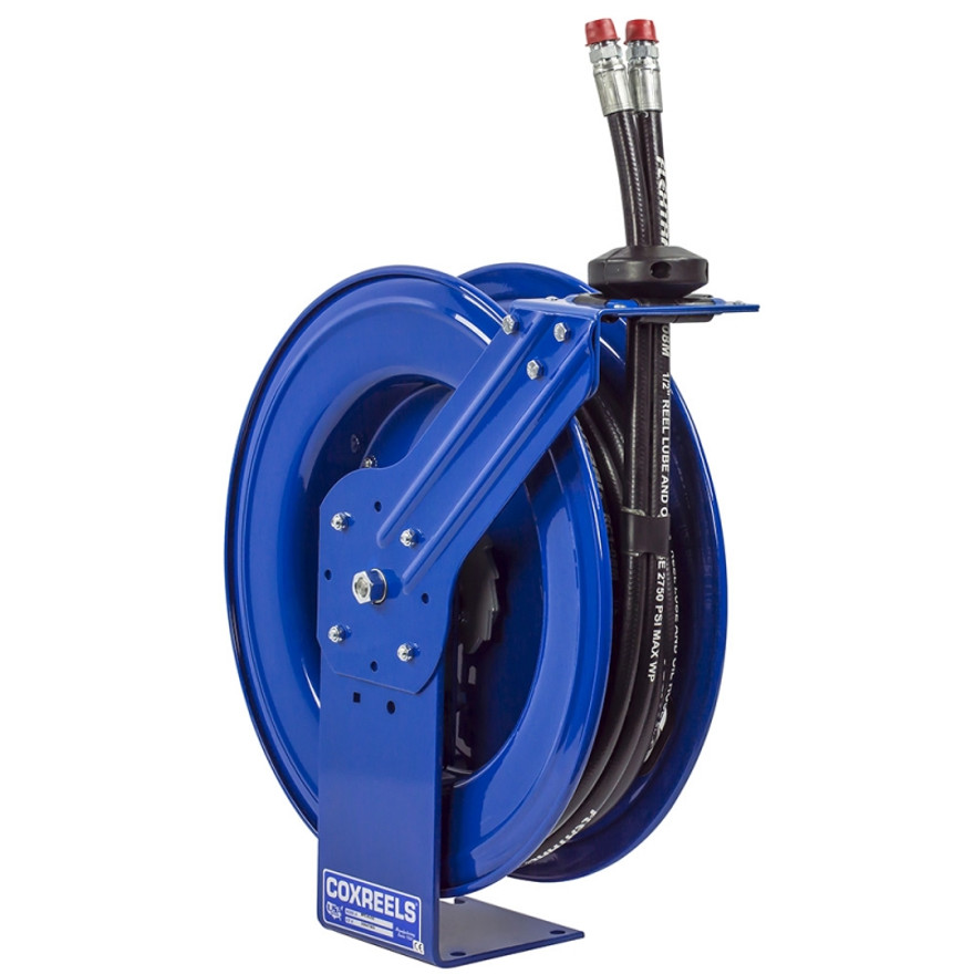 Coxreels TDMP-N-350 Dual Hydraulic Hose Spring Rewind Hose Reel | TDMP Series | 3/8" Hose Diameter | 50' Hose Length | 3000 Max PSI