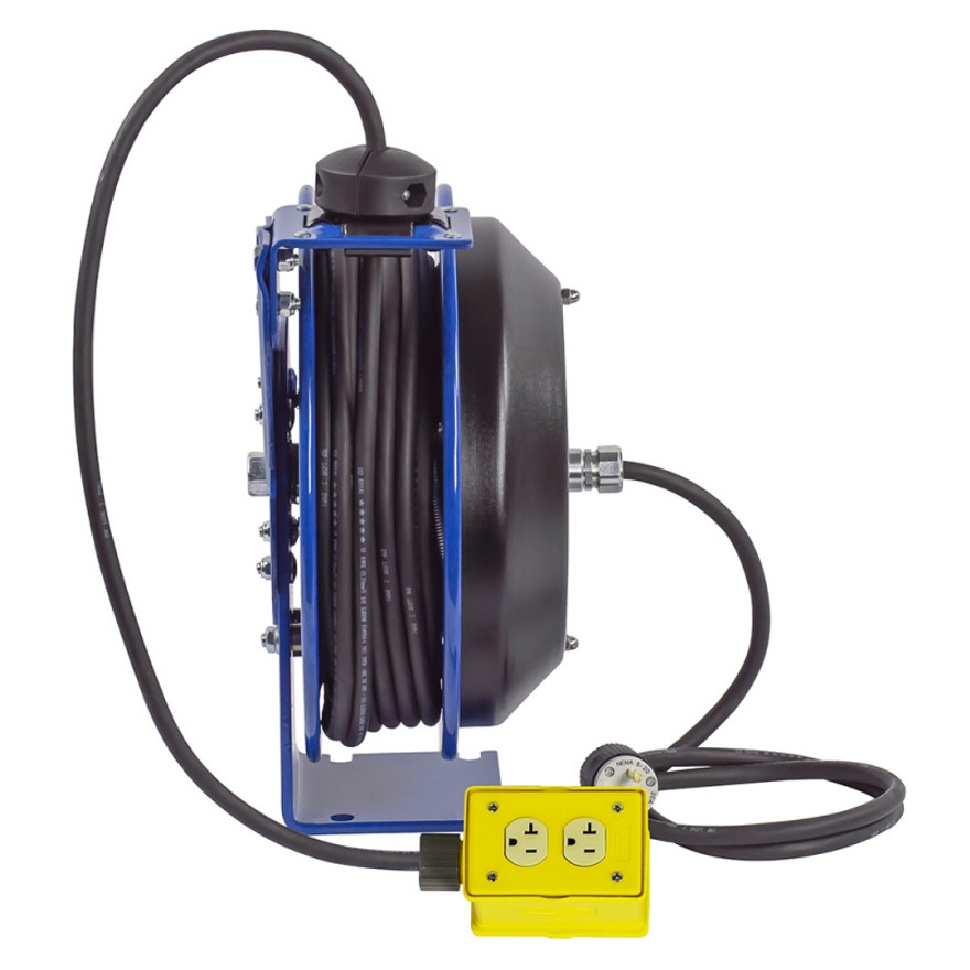 Coxreels PC13-5016-K Spring Rewind Power Cord Reel | PC Series | 115 Volts | 50' Cord Length | 0.3 Amps