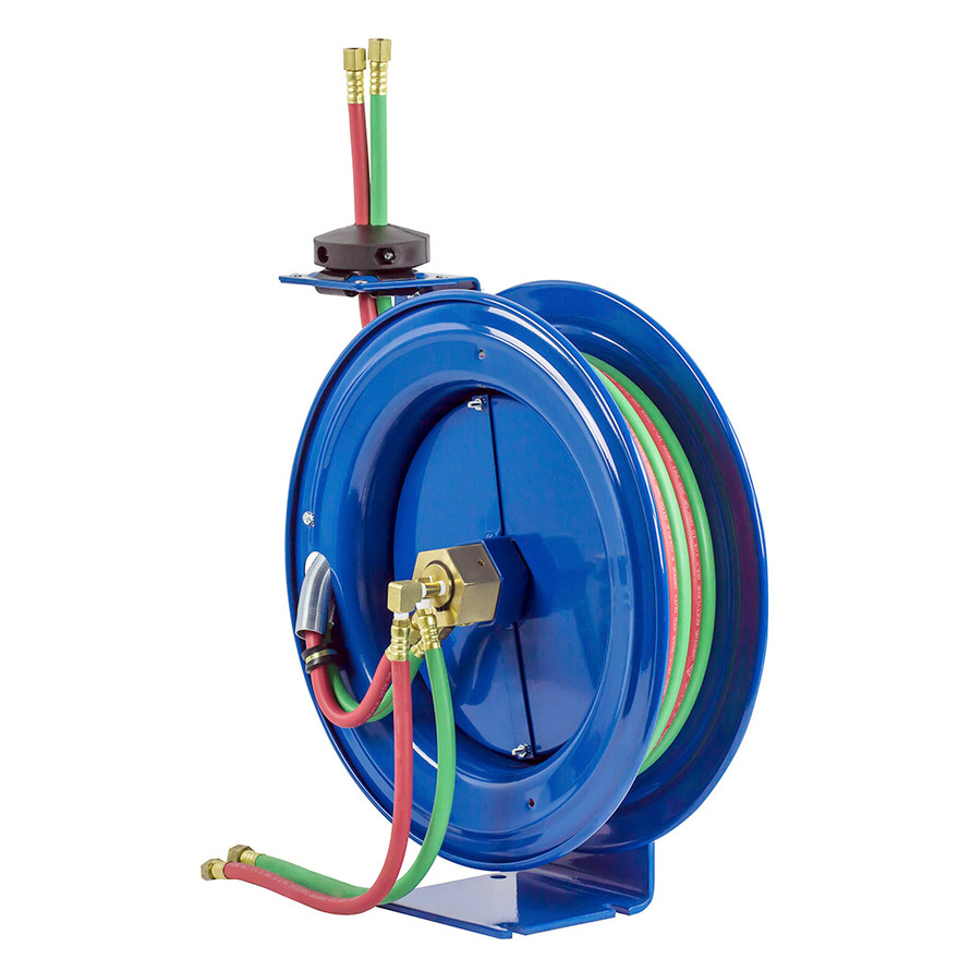 Coxreels SHWL-N-150 Dual Hose Spring Rewind Hose Reel | SHW Series | 1/4" Hose Diameter | 50' Hose Length | 200 Max PSI | Less Hose