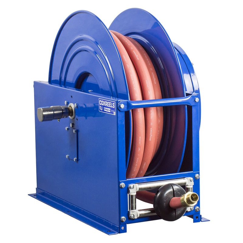 Coxreels SLPL-650 Single Hose Spring Rewind Hose Reel | SP-Fuel Series | 1" Hose Diameter | 50' Hose Length | 300 Max PSI | Less Hose