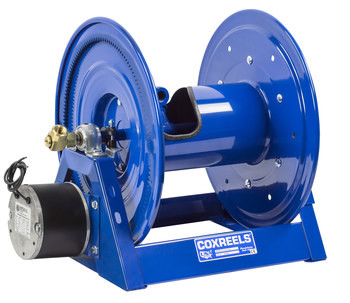 Coxreels 1275-4-200-E Dual Hose Electric DC Motor Rewind Reel | 1275 Series | 1/2" Hose Diameter | 200' Hose Length | 3000 Max PSI | Less Hose