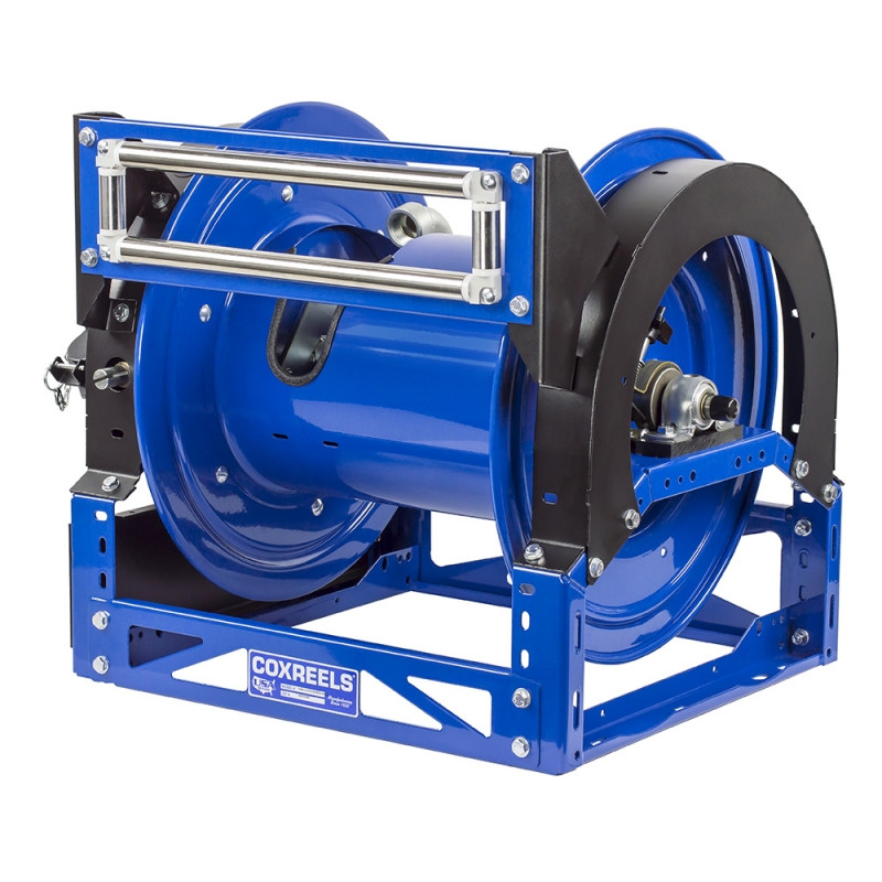 Coxreels 1660-2824-E Electric 12V DC Motor Hybrid Frame Hose Reel | 1600 Series | 1" Hose Diameter | 300' Hose Length | 3000 Max PSI | Less Hose