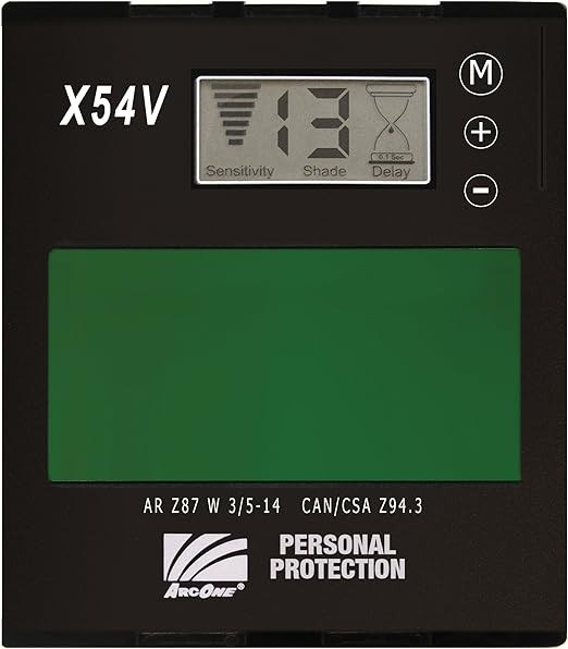 ArcOne X54V 5" x 4"Digital ASIC Auto-Darkening Lens | 4 Light Shade | 9 - 13 Dark Shade | Variable