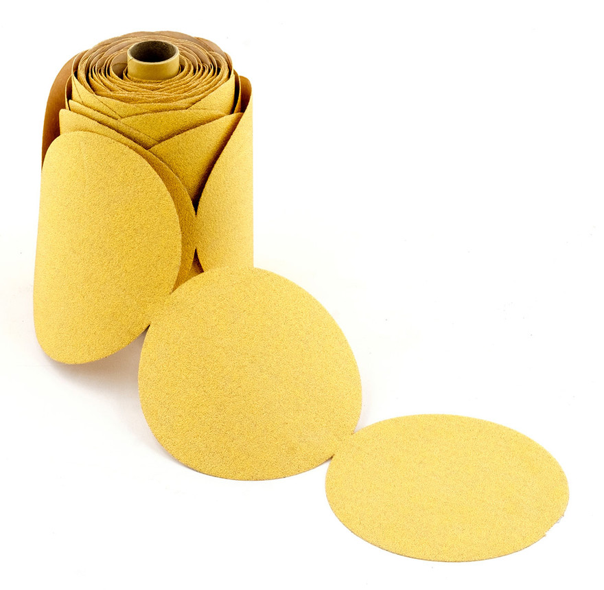 United Abrasive 36609 Economical Paper PSA Disc Roll | Gold Stearated Aluminum Oxide | 6" Diameter | 400 Grit | Sold by Box of 100