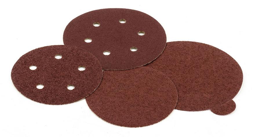 United Abrasive 34155 Heavy Duty Individual PSA Paper Disc | A-E Aluminum Oxide | 5" Diameter | 120 Grit | Sold by Box of 50