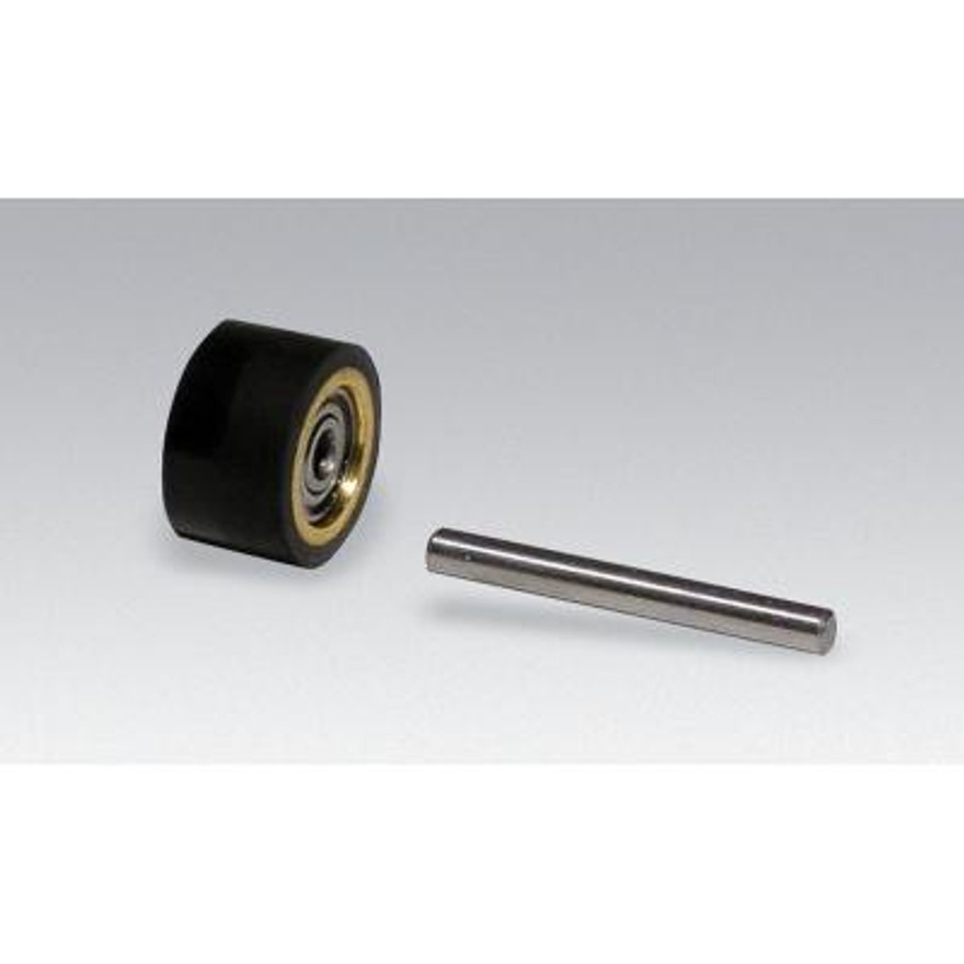 Dynabrade 11090 Contact Wheel Assembly | 1" Dia. x 3/8" W x 3/8" I.D. | Crowned | 70 Duro Rubber