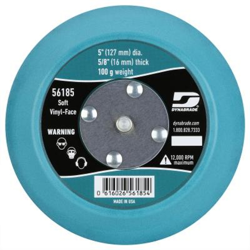Dynabrade 56185 Non-Vacuum Disc Pad | 5" Pad Size | 5/8" Thickness | Vinyl-Face | Soft Density