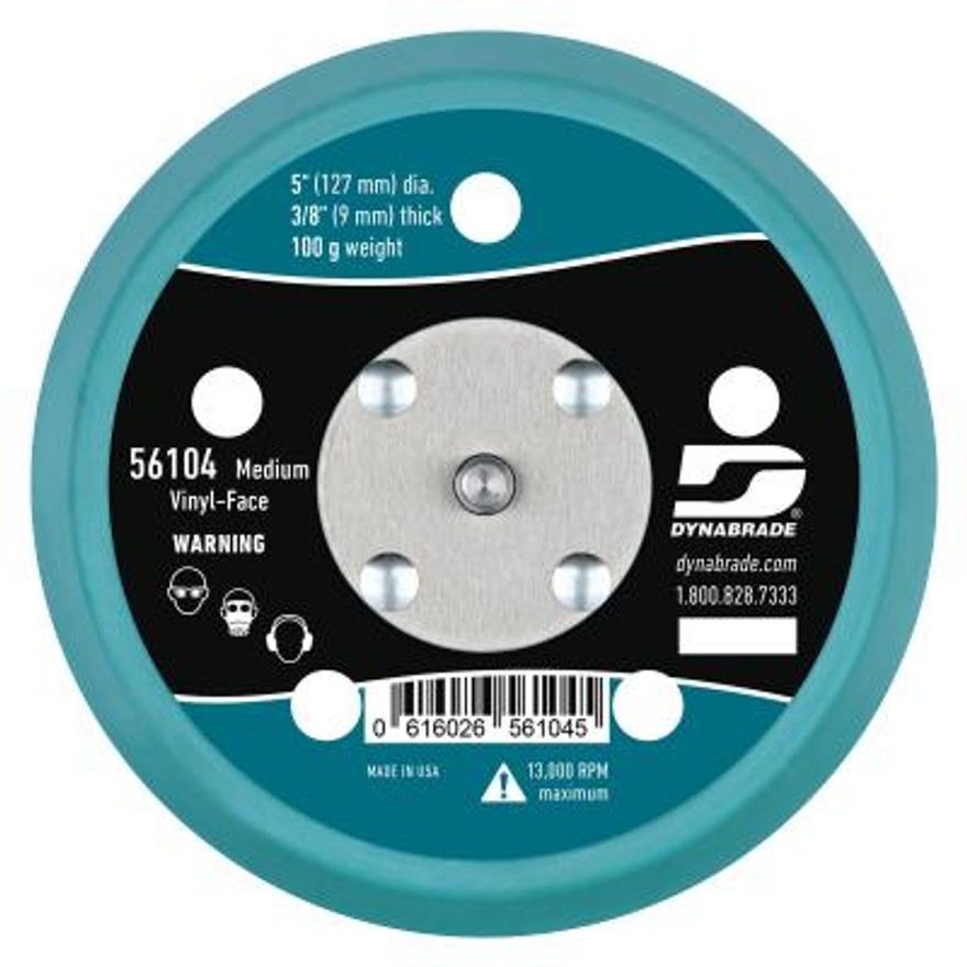 Dynabrade 56104 Vacuum Disc Pad | 5" Pad Size | 3/8" Thickness | Vinyl-Face | Medium Density