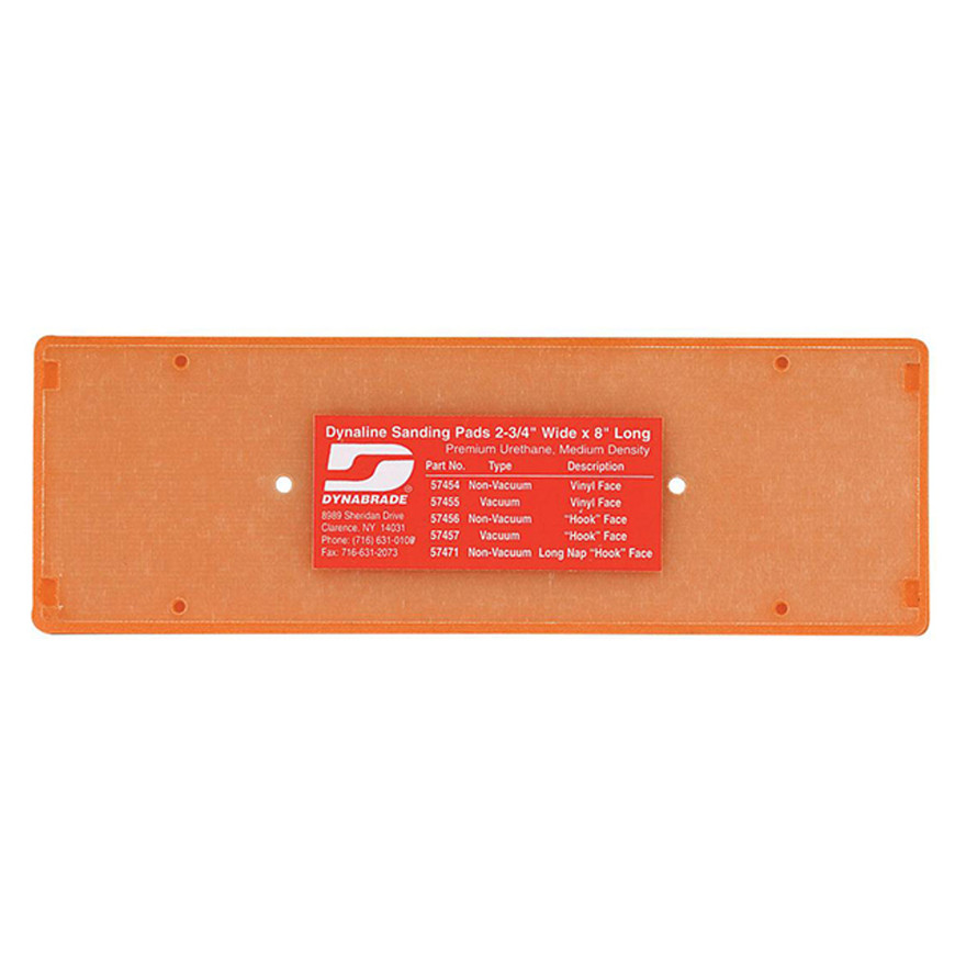Dynabrade 57454 Non-Vacuum Dynaline Disc Pad | 2-3/4" x 8" Pad Size | 3/8" Thickness | Vinyl-Face | Medium Density