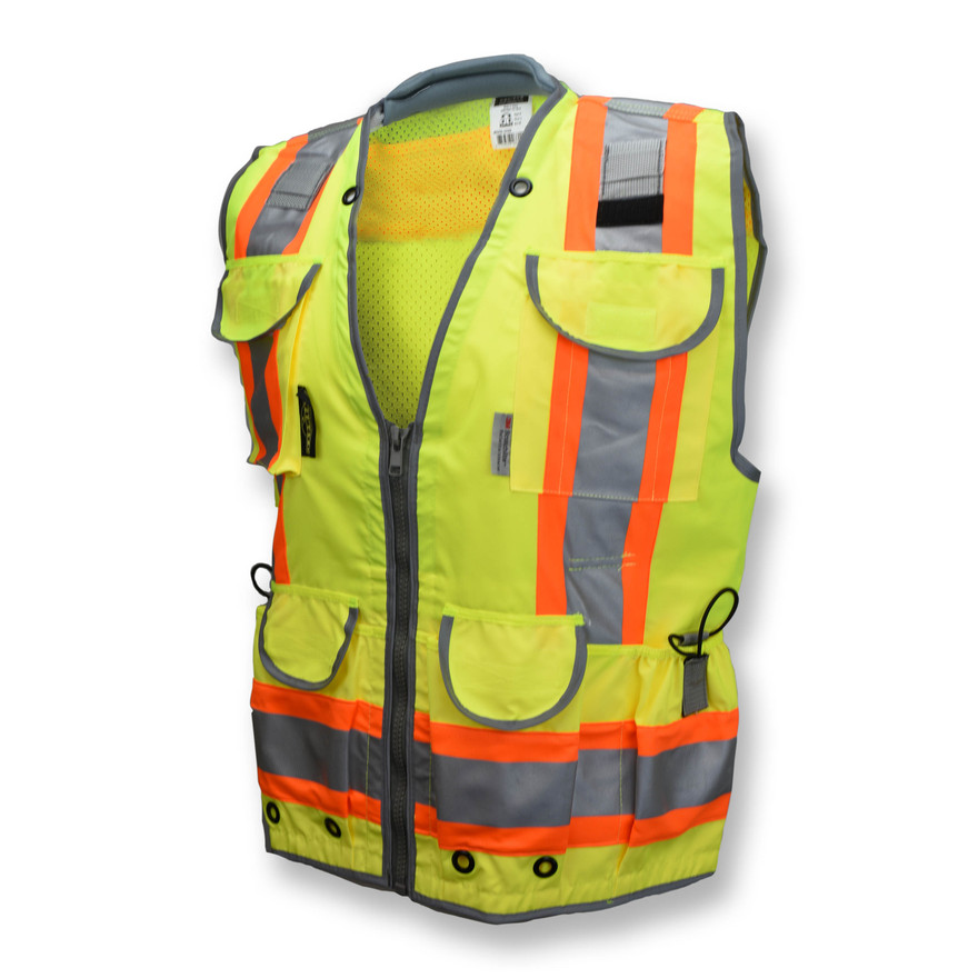 Radians SV55-2ZGD-M Type R Class 2 Heavy Duty Two Tone Engineer Safety Vest | Hi-Vis Green | Medium Size