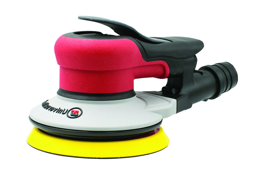 Universal Tool UT8789-6-332CV Low Vibration Orbital Palm Sander | 6" Pad Size | 3/32" Orbit | 12,000 RPM | 6 Holes | Central Vacuum