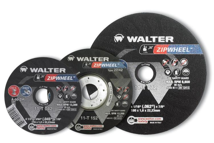 Walter Surface Technologies 11T070 ZIP CUT 1/16" Type 1 Angle Grinder Cut-Off Wheel | 5/8" Arbor Hole | 7" Diameter | Sold by Box of 25