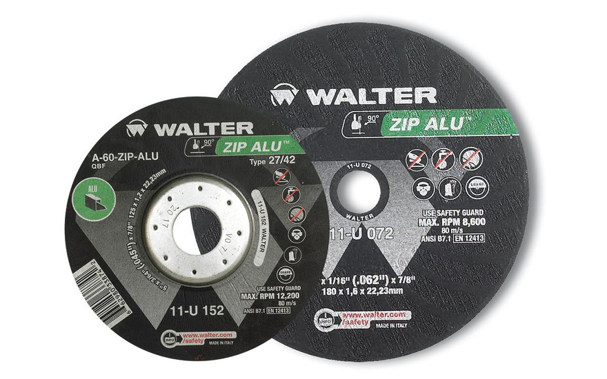 Walter Surface Technologies 11U162 ZIP ALU 3/64" Type 27 Angle Grinder Cut-Off Wheel | 7/8" Arbor Hole | 6" Diameter | Sold by Box of 25