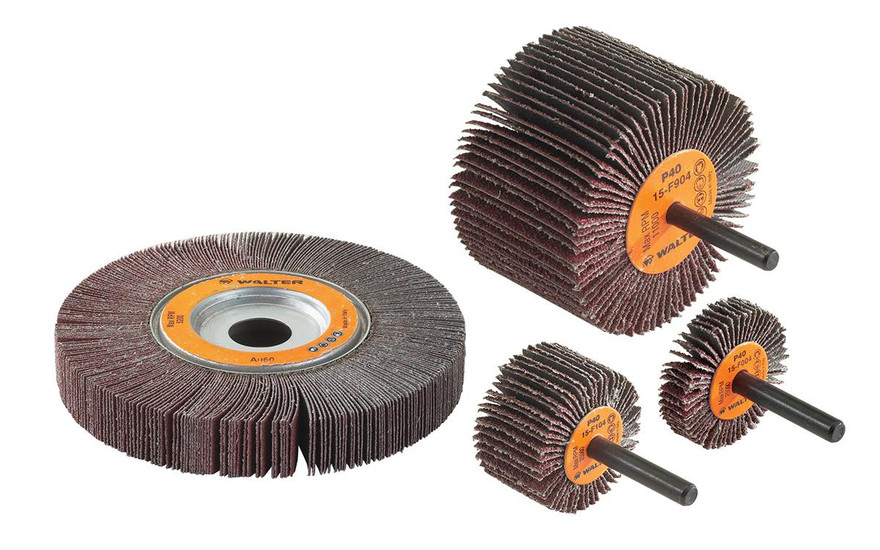 Walter Surface Technologies 15F158 COOLCUT Flap Wheel | 1" Width | 1" Diameter | 30000 Max. RPM | Aluminum Oxide 80 Grit | Sold by Box of 10