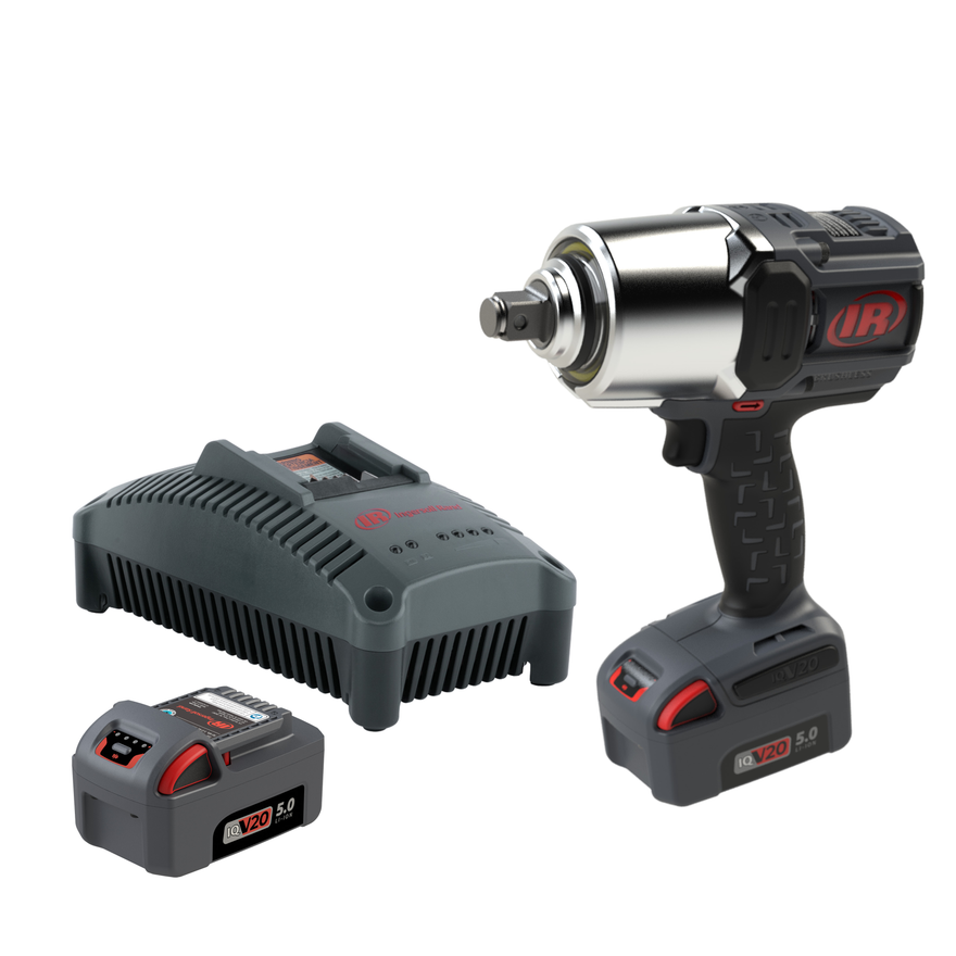 Ingersoll Rand W8591-K2 IQV20 Cordless Impact Wrench Kit | 1350 RPM | 2000 (ft-lbs) Breakaway Torque | 1 - 6" Square Drive
