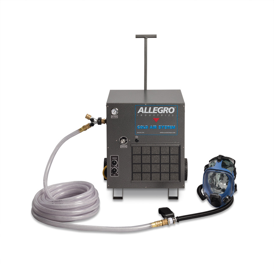 Allegro 9200-01CA 1-Worker Full Mask Breathing Cold Air Respirator System | Low Pressure | Anti-Fog Lens | Clear