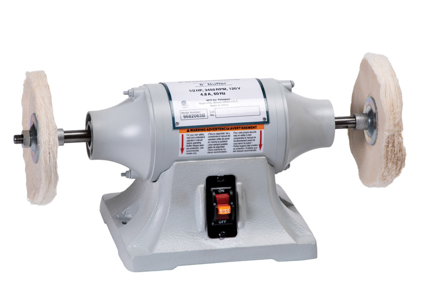 Palmgren 9682063 Powergrind Bench Buffering Machine | 6" Wheel Diameter | 3450 Max RPM | 1/2 HP