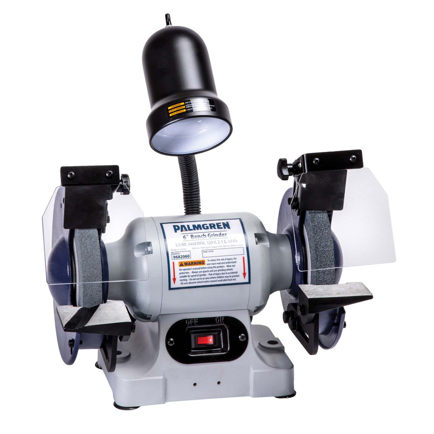 Palmgren 9682060 Economy Bench Grinder | 6" Wheel Diameter | 3450 Max RPM | 1/3 HP