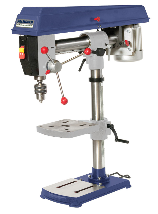 Palmgren 9680341 5 Speed Step Pulley Benchtop Radial Arm Drill Press | 9" - 33" Swing | 600-2592 RPM | 1/2 HP
