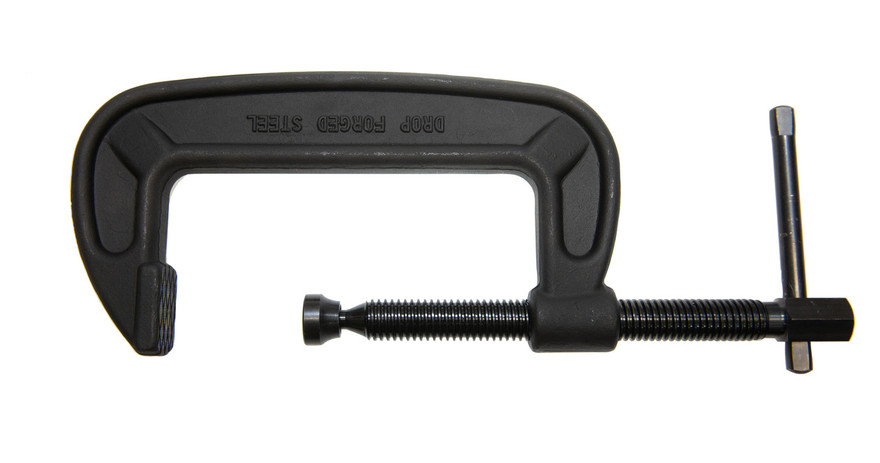 Palmgren 9629106 Heavy Duty C-Clamp With Black Oxide Spindle | 12" Max Open Capacity | 1-1/8" Spindle Diameter | 5" Throat Capacity