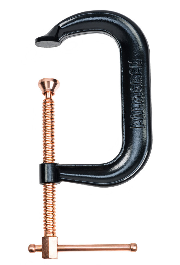 Palmgren 9629520 Drop Forged Deep Throat C-Clamp With Black Oxide Spindle | 6" Max Open Capacity | 0.670" Spindle Diameter | 4-1/8" Throat Capacity