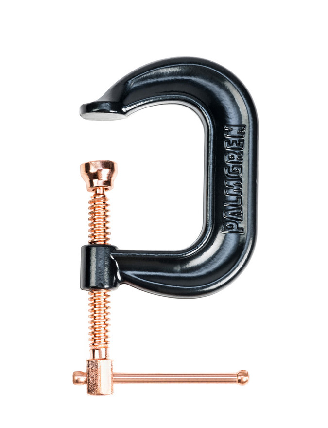 Palmgren 9629517 Drop Forged Deep Throat C-Clamp With Copper Spindle | 2" Max Open Capacity | 0.405" Spindle Diameter | 2-1/8" Throat Capacity