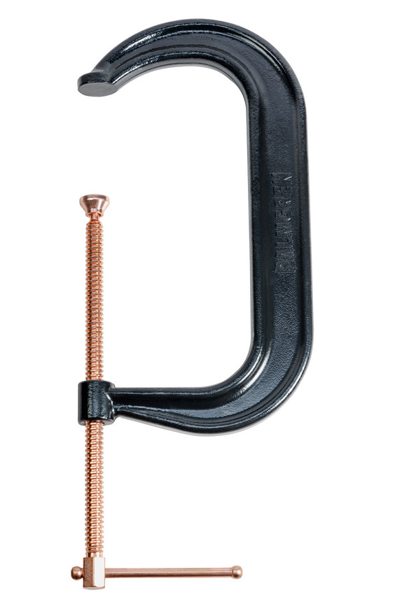 Palmgren 9629523 Drop Forged Deep Throat C-Clamp With Copper Spindle | 12" Max Open Capacity | 0.670" Spindle Diameter | 6-3/10" Throat Capacity